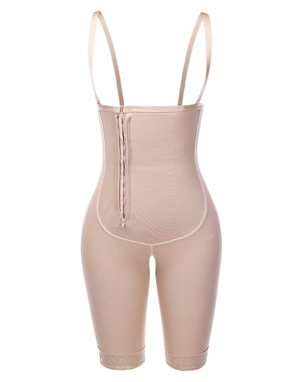 Sleek Smoothers Nude Zipper Underbust Queen Size Bodysuit Hooks Meticulous Design